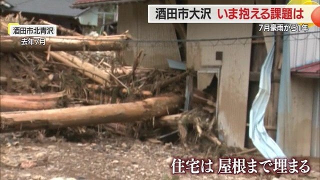 流木が突き刺さっている住宅に衝撃を受けた