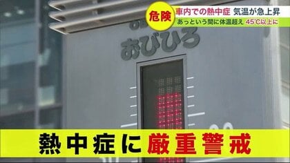 危険な暑さ続く  エンジン切ると30分で45℃以上に　車内での熱中症に注意【北海道発】