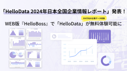 『HelloBoss』、独自の企業データベース「HelloData」を活用した、2024年の国内企業数と正社員数の調査結果を発表