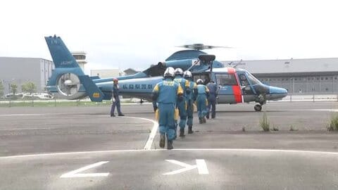 ”離島で大規模災害”を想定　ヘリコプターで被災者救助や物資輸送　広島市と県警が合同訓練