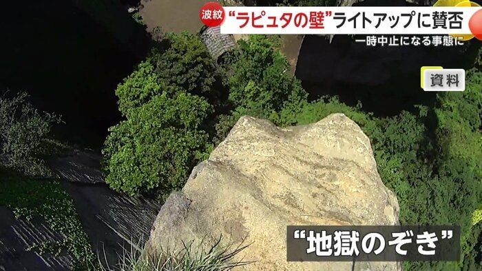地獄のぞきから崖下をのぞいた景色