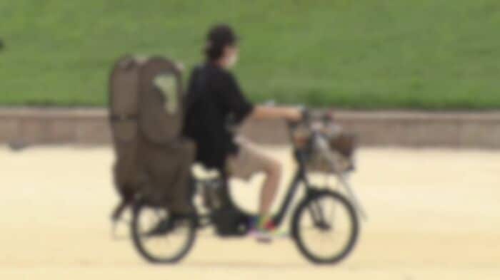 「自転車+親子+荷物」で総重量130キロにも！？（イメージ）