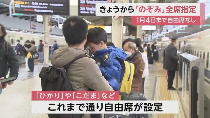 「ひかり」や「こだま」にはこれまで通り自由席も設定