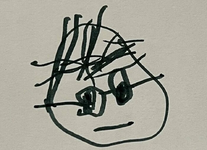 長男くんが描いた旦那さんの似顔絵