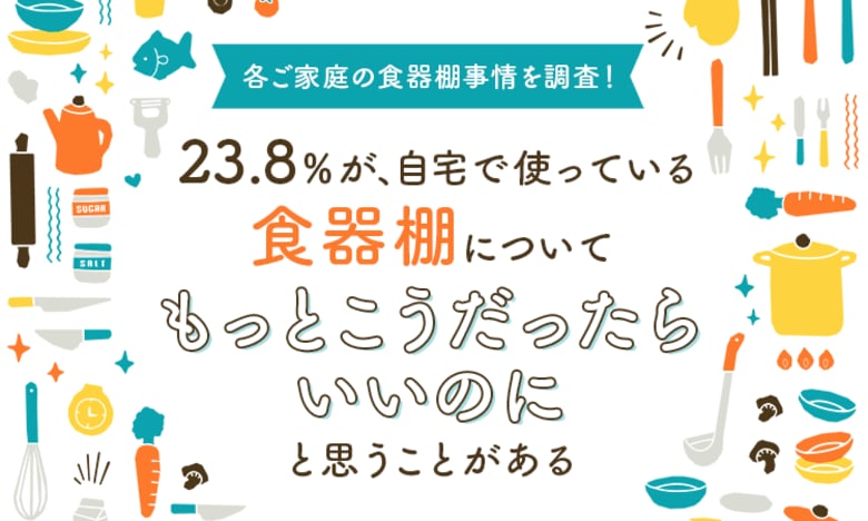 【各ご家庭の食器棚事情を調査!】23.8%が、自宅で使っている食器棚について「もっとこうだったらいいのに」と思うことがある