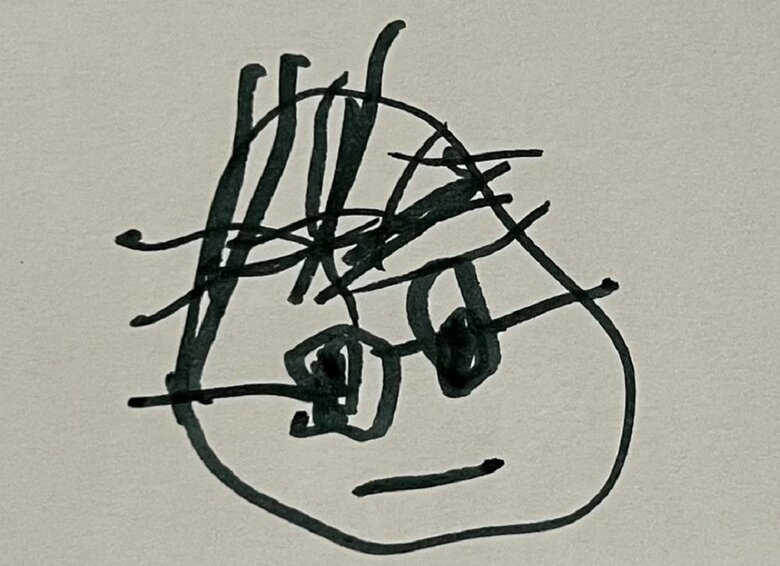 長男くんが描いた旦那さんの似顔絵
