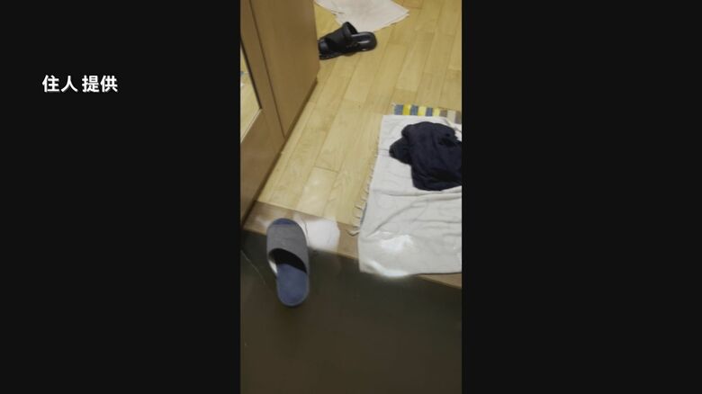 床上まで浸水した住宅（日田市）