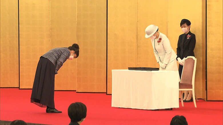 ナイチンゲール記章授与式には、皇后雅子さまなど女性皇族方が出席された。