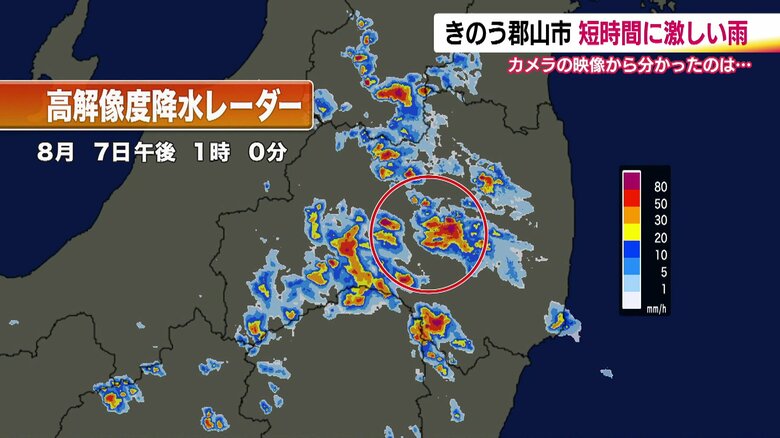 8月7日の雨雲の様子