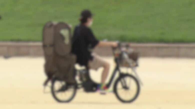 「自転車+親子+荷物」で総重量130キロにも！？（イメージ）