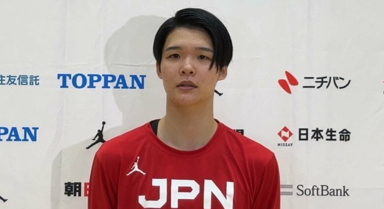 取材に答える赤穂ひまわり選手（1月26日、都内）