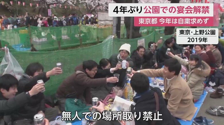 コロナ禍前、2019年の上野公園
