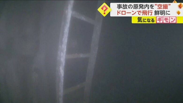 腐食したように見えるが、しっかりと形を留めているハシゴ