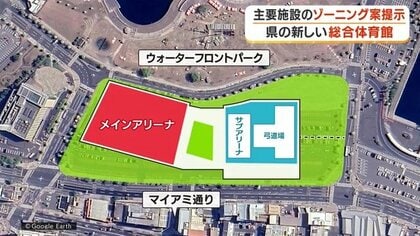 鹿児島・ドルフィンポート跡地に新総合体育館　桜島を望む広場も　配置案が明らかに
