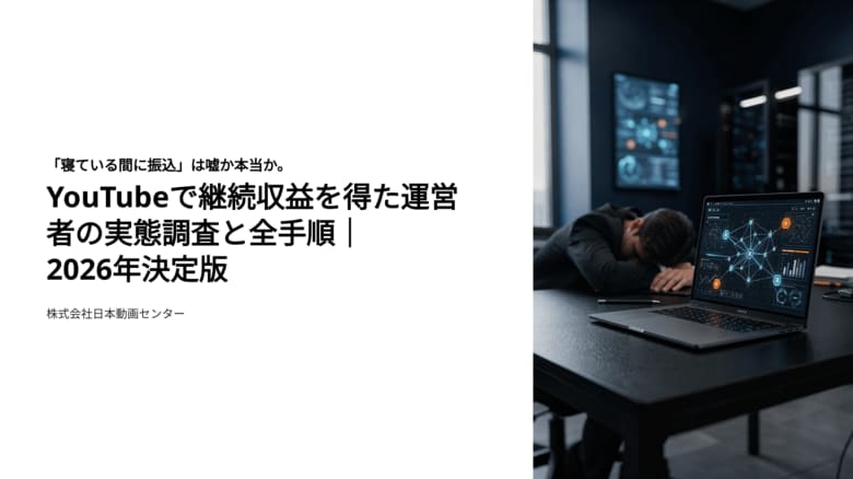 「寝ている間に振込」は嘘か本当か。YouTubeで継続収益を得た運営者の実態調査と全手順｜2026年決定版