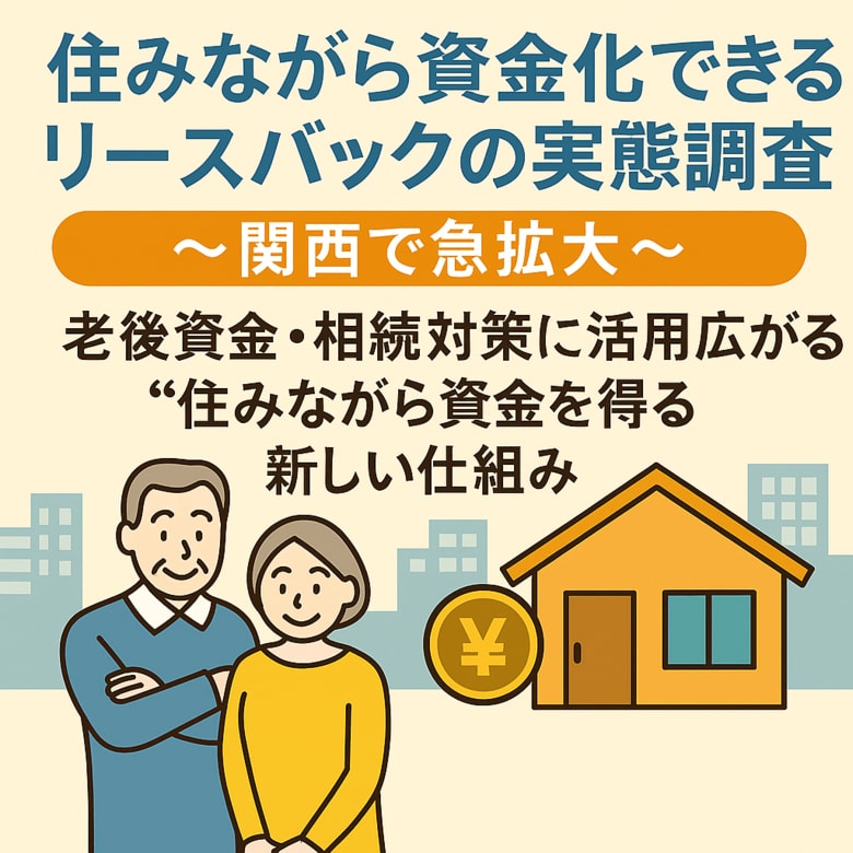 「50代・60代が注目！“住みながら資金化”できるリースバックの実態調査～関西で急拡大～」