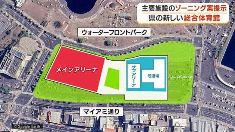 鹿児島・ドルフィンポート跡地に新総合体育館 桜島を望む広場も 配置案が明らかに|FNNプライムオンライン