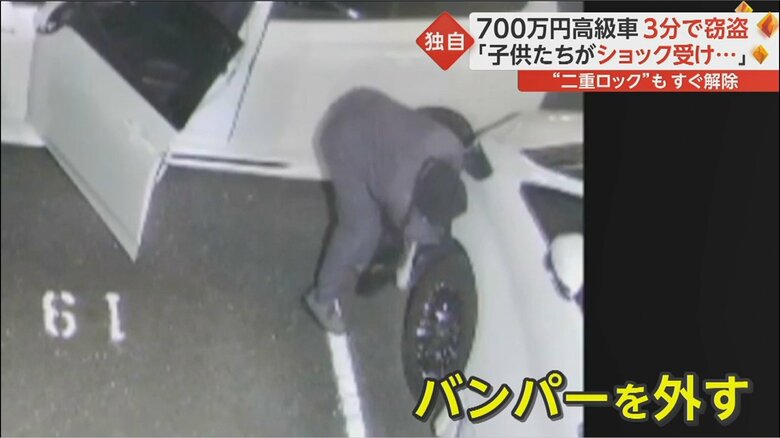 狙われたのはトヨタの高級車「アルファード」 実行役が助手席側のタイヤのそばにしゃがみ…