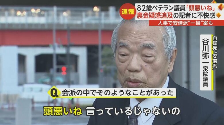 谷川弥一衆院議員は記者に対し「頭悪いね」