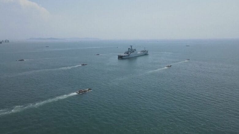 中国軍の台湾周辺での軍事演習