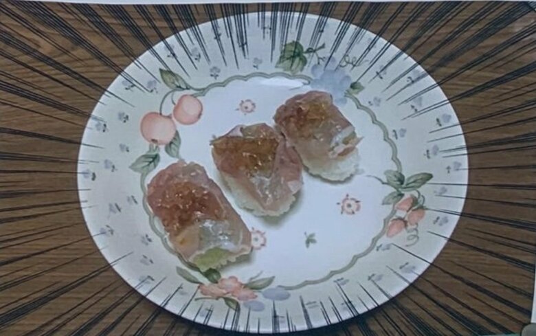 おまけ　サーモンに近かったTOP3の食材を「寿司」にしてみたという