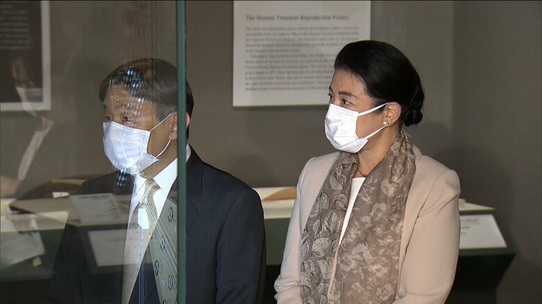 正倉院宝物の模造品を鑑賞される　1月23日