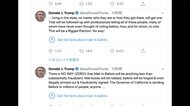 トランプ氏投稿に「根拠なし」 ツイッター社が警告