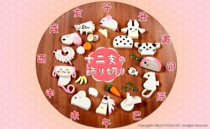 十二支の飾り切り(提供:紀文食品)