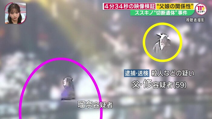 瑠奈容疑者のすぐ後方で、父親の修容疑者が見守る様子が