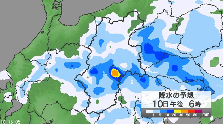 【大雨情報】「警報級」の可能性　長野県の24時間予想降水量は北部80ミリ、中部100ミリ、南部90ミリ（11日午後6時まで・多い所で）｜FNNプライムオンライン
