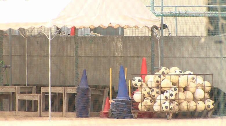 大津高校のグラウンド。サッカー部は、プロサッカー選手も多く輩出した強豪だ