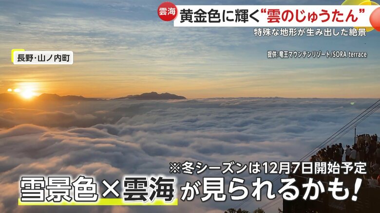 冬には雪景色の雲海が見られるかも