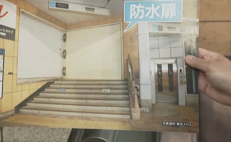 防水扉を閉じて水の浸入を防ぐ（写真提供：東京メトロ）