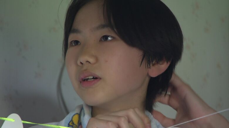 三笠市の中学1年生、大政陽太さん