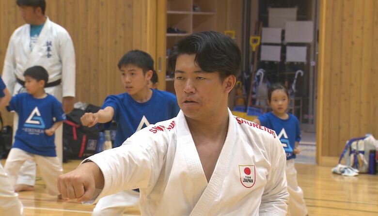 仕事を終え、誠拳会 空手道場（長野市）が主催する練習に参加