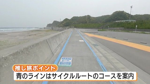 青いラインがコースを案内