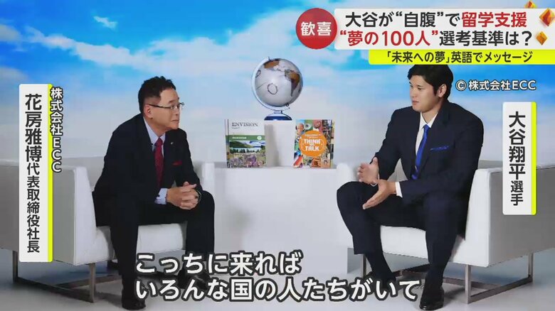 大谷選手のインタビュー映像