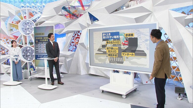 小室瑛莉子アナウンサー、谷原章介キャスター、天達武史気象予報士