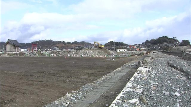 2014年3月　防災緑地を作るための工事（福島県いわき市久之浜町）