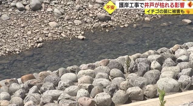 大井川の護岸工事（島田市神座）