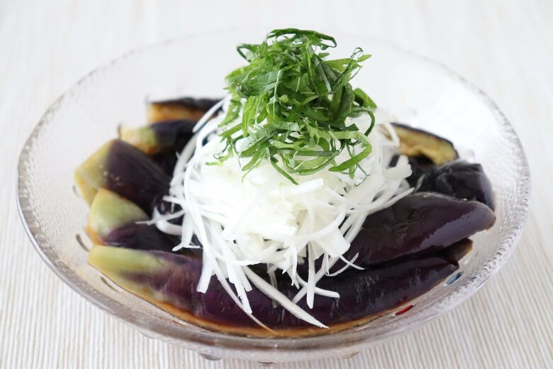 電子レンジでできる『涼拌なす』は、ごま油＋市販のポン酢でも美味