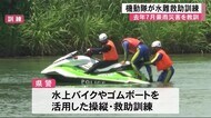 県警機動隊の隊員による水難救助訓練(熊本)