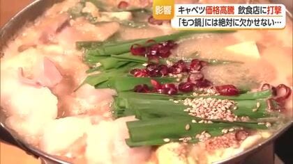 すでに年末価格で冬場が不安…もつ鍋には絶対に欠かせないキャベツ価格高騰・飲食店に打撃　山形