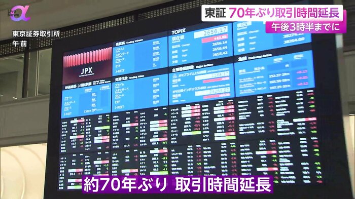 取引時間が延長された東京証券取引所