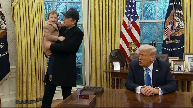 【異例】「影の大統領」イーロン・マスク氏が大統領会見に息子・Xくんと“子連れ会見”…「彼は選挙で選ばれていない」強まる影響力に反発デモ｜FNNプライムオンライン