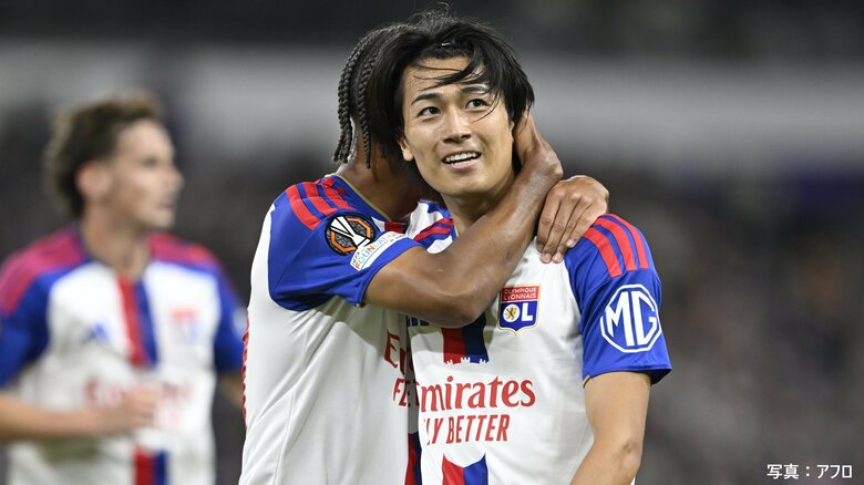 中村敬斗がELでリヨン移籍後初先発初ゴール　得意の切れ味鋭いカットインから右足一閃　相手DFに当たりネット揺らす｜FNNプライムオンライン