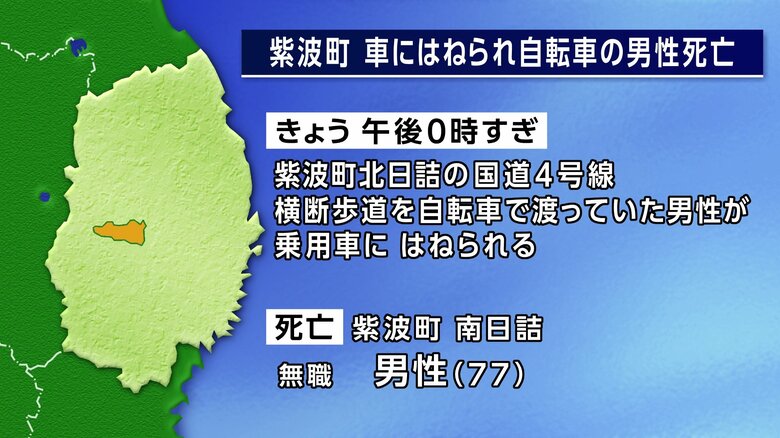 自転車で横断歩道を渡っていた男性　車にはねられ死亡　紫波町の国道　岩手県｜FNNプライムオンライン
