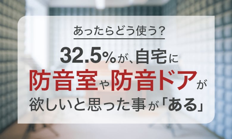 【あったらどう使う?】32.5%が、自宅に防音室や防音ドアが欲しいと思った事が「ある」