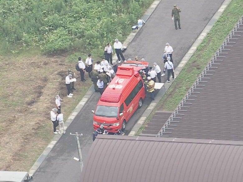 銃撃事件が起きた陸上自衛隊の日野基本射撃場　岐阜　6月14日