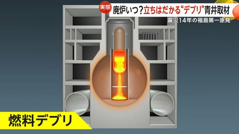 溶け出した核燃料が金属などの構造物と混ざり合ってできる燃料デブリ